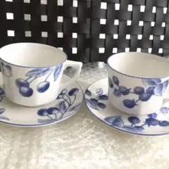 【新品未使用】Tiffany Nature　ティファニー　カップ&ソーサー ２客