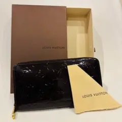LOUIS VUITTON エナメルレザーヴェルニ　ブラックパープル長財布