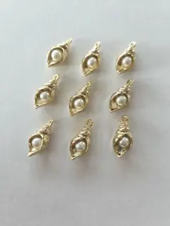 貝殻型チャーム 9個セット