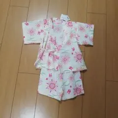 甚平 花柄　ウサギ柄 90 ミキハウス　MIKI HOUSE　花火　浴衣　女の子