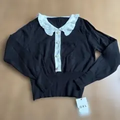 GRL 襟付き黒ニットセーター Mサイズ