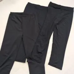 美品！レディース スパッツ レギンス ブラック 3枚セット