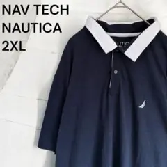 ノーティカ ナブテック 2XL ネイビー ポロシャツ 吸水速乾 ストレッチ 軽量のサムネイル