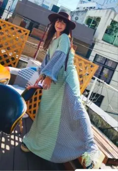 Lyta ボリューム袖 チェック柄ワンピース ローズバッド フリーダ