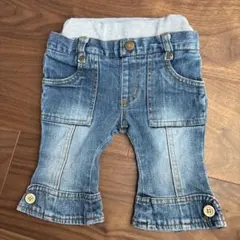 デニム ロールアップパンツ グレーウエスト