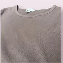 H&M モカブラウン 半袖 Tシャツ クルーネック