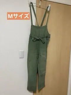 オリーブグリーン サロペット・オーバーオール　Mサイズ