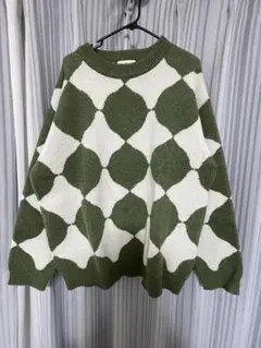 CHALK ダイヤモンドパターン ニットセーター