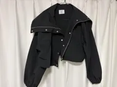OLIVE des OLIVE ビッグカラー ブルゾン ブラック Fのサムネイル