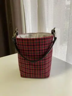ドリンクカップホルダー　ハンドメイド　ファミリアチェック