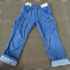 110㎝　DOUBLE.B カーゴパンツ 青