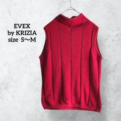 エヴェックスバイクリツィア ニットベスト リブニット レッド H0571