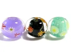 とんぼ玉セット（秋の小さいトンボ玉3個セット）