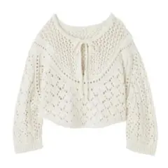 ココディール　透かし柄ニットプルオーバー