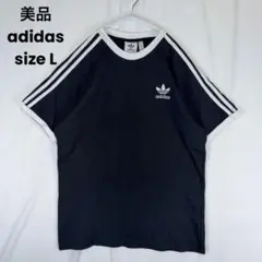 美品 adidas Classic 3Stripes リンガー Tシャツ 半袖