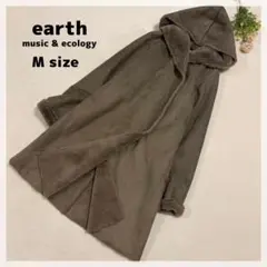 【アースミュージック＆エコロジー】フェイクムートンコート M カーキ 裏ボア