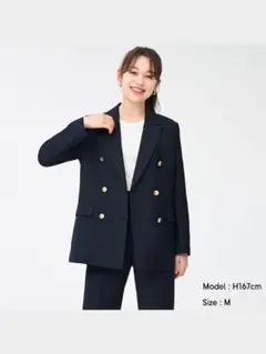 未使用✨GU ジーユー ダブルブレストブレザー ネイビー XXL 大きいサイズ