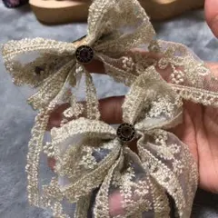 即購入不可⭐︎★⭐︎ハーフツイン6量産型ジュエル足長リボンヘアピンレースチュール2個