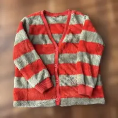 ユニクロ✖️アンダーカバー　オレンジ系ボーダーカーディガン 140cm ボア