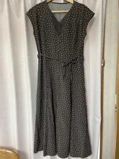 Natural Beauty Basic 水玉模様 Vネックワンピース