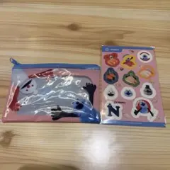 パペットスンスン スシロー クリアポーチ＆シールセット ピンク