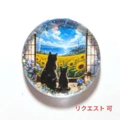 NO 795レジン ヘアゴム ブローチ ハンドメイド 猫ちゃん - メルカリ