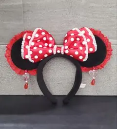 ディズニー ミニー カチューシャ リボン イヤリング付