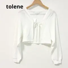 toleneトレネ フロントリボンシアーショート丈カーディガンバレエコア韓国服