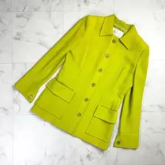 Harrods ウールジャケット ミドル丈 ライムグリーンサイズ2*ND1308のサムネイル