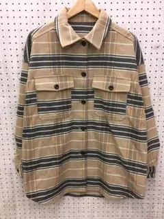 GU レトロ古着 アメカジ CPOシャツ チェックオーバーサイズシャツジャケット