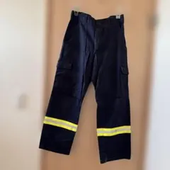 ネイビー カーゴパンツ 反射ストライプ付き　ユーロ古着