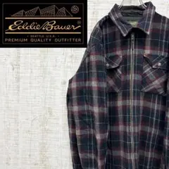 FU133《エディーバウアー》チェックジャケット　ブルゾン　裏キルティング