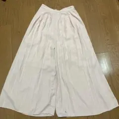 ガウチョパンツ ピンクベージュ タック入りGU ワイドパンツ ハイウエスト