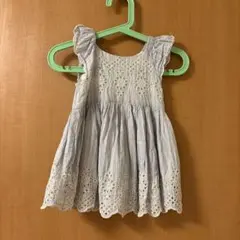 水色ストライプレースワンピース babyGAP