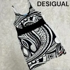 【DESIGUAL デシグアル】 総柄ノースリーブワンピース L レディースのサムネイル
