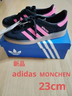 新品!adidas MONCHEN ブラック/ピンク スニーカー 23cm