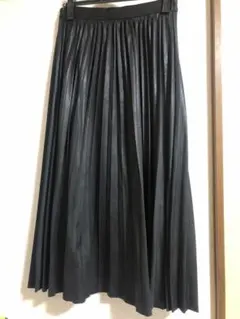プリーツスカート 黒 ロングスカート