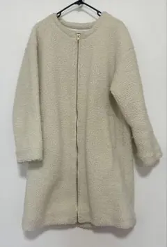 アイボリー ボアジャケット コート
