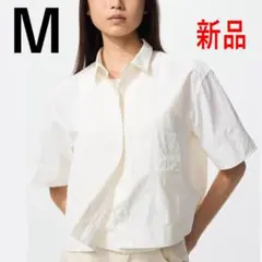 ナイロンボクシーショートシャツ 5分袖　ホワイト 白　M　uniqlo ユニクロのサムネイル