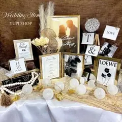 【即完成】ゴールド♡ウェルカムスペースセット結婚式ウェルカムボードミールへーデン