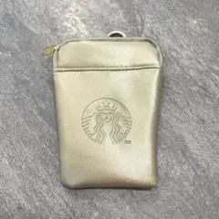 Starbucks スタバ ミニポーチ ゴールドポーチ カラビナ付きのサムネイル