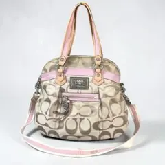 COACH Signature Poppy Hobo Bag Pink 2way - メルカリ