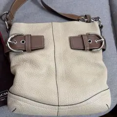未使用❣️百貨店購入品　coachベージュ レザー ショルダーバッグ