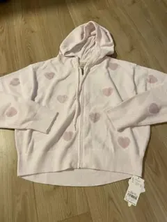 ジェラートピケ ハートジャガード クロップドパーカー