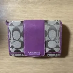 COACH 二つ折り財布 パープル