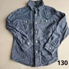 ユニクロ　デニムシャツ 130cm 長袖 ボタン付き