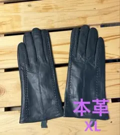 新品★一枚革手袋レディース　レザーグローブ 裏起毛　　グリーン系　XＬ　薄め