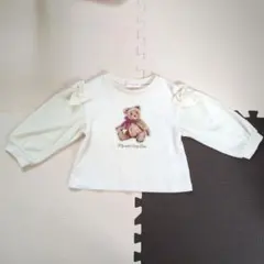 メゾピアノ クマ 袖ケーブル切替 長袖Ｔシャツ 100cm 　リボン