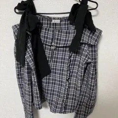 axes femme チェック柄 オフショル 長袖 トップス