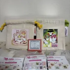 スリーコインズ りぼん70th ミニ巾着 マグネット まるこ 姫ちゃんのリボン